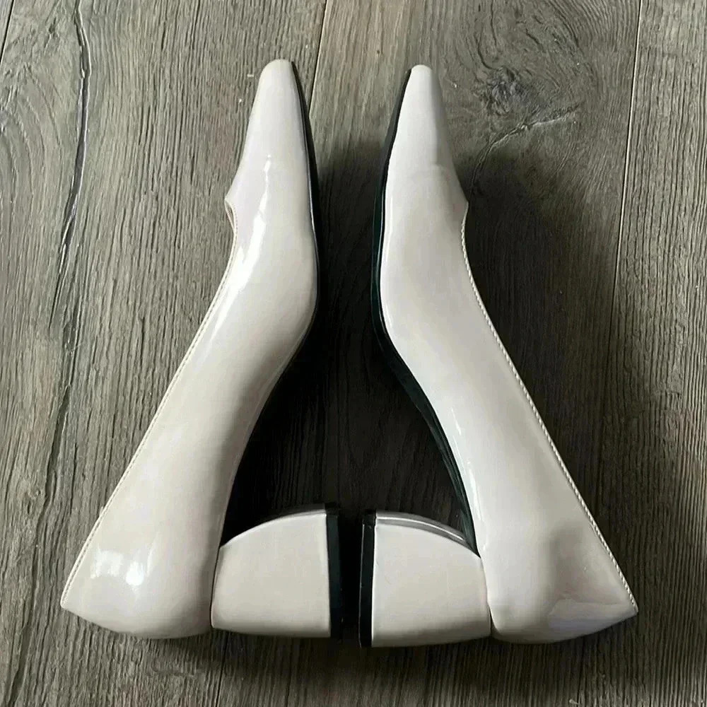 [7.5/38]Zara Trafaluc Blush  Pink Block Heel Court Shoes - Picture 6 of 10